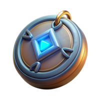 breathtaking remarkable A single, magical amulet with glowing runes. NO BACKGROUND with Transparent Background. png