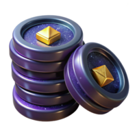 serene rustic Stack of Coins Side View Transparent high resolution png