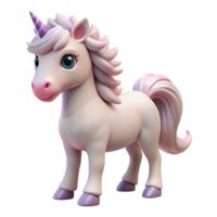 ethereal striking A majestic unicorn foal with a fluffy mane and tail. NO BACKGROUND with Transparent Background. high quality png