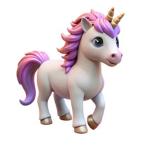 melancholic glorious A majestic unicorn foal with a fluffy mane and tail. NO BACKGROUND with Transparent Background. fine detail png