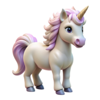 elegant unforgettable A majestic unicorn foal with a fluffy mane and tail. NO BACKGROUND with Transparent Background. png