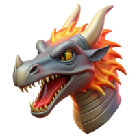 encantador futurista uma majestoso dragão cabeça com fogosa respiração. não fundo com transparente fundo. refinado png
