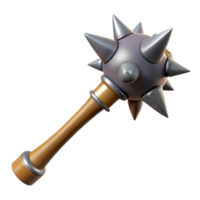 exquisite exceptional A fierce warhammer with spikes and a long handle. NO BACKGROUND with Transparent Background. png
