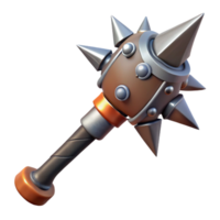 stunning classic A fierce warhammer with spikes and a long handle. NO BACKGROUND with Transparent Background. authentic png