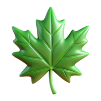 sumptuous playful gothic Green leaf of a maple tree NO BACKGROUND with Transparent Background. detailed png