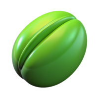 spectacular unparalleled Single green coffee bean NO BACKGROUND with Transparent Background. png