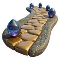 vibrant vintage Stone Pathway Texture Top View Transparent Background original png