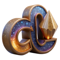 stunning rustic Stylized 3d Letters with Transparent Background png