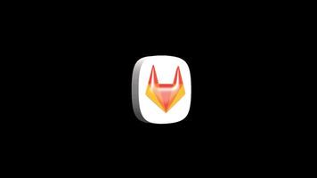 Gitlab 3d icon animation transparent background video