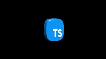 Typescript programming language 3d icon animation transparent background video