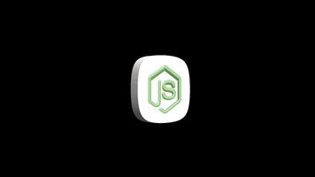 Node js framework 3d icon animation transparent background video
