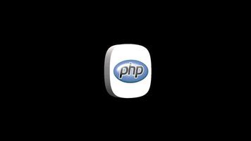 Php programming language 3d icon animation transparent background video