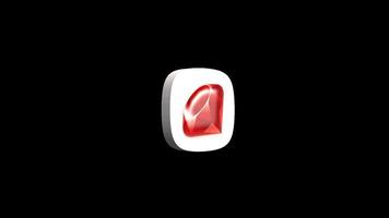 Ruby programing language 3d icon animation transparent background video