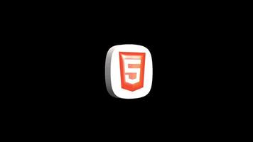 HTML programming language 3d icon animation transparent background video