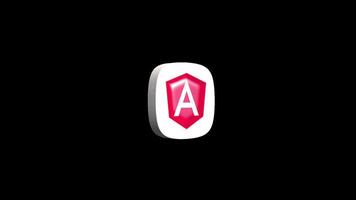 Angular framework 3d icon animation transparent background video