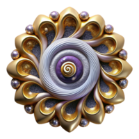stunning artistic Symmetrical Seashell Spiral Pattern Isolated Element authentic png