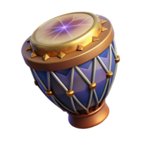 impressive vintage Tribal Drum Isolated on Transparent Background Top View premium png