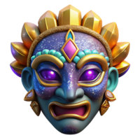 dramatic abstract Tribal Mask Isolated with Vibrant Colors original png