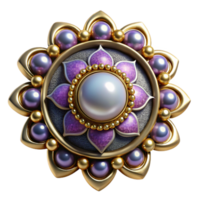 extraordinary abstract Victorian Brooch Pearl Detail Isolated authentic png