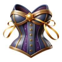wonderful traditional Victorian Corset Laced Design Isolated with Ribbon Detail original png