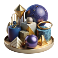 beautiful modern Abstract Still Life with Objects Isolated with Geometric Shapes professional png