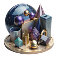 stunning rustic Abstract Still Life with Objects Isolated with Geometric Shapes png