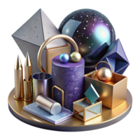 stunning minimalist Abstract Still Life with Objects Isolated with Geometric Shapes png
