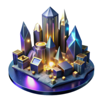 beautiful contemporary Angular Cityscape at Night Transparent Background with Lighting Effects exclusive png