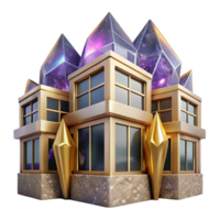 stunning abstract Angular Building Facade with Windows Transparent Background with Perspective high resolution png