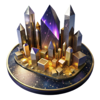 beautiful creative Angular Cityscape at Night Transparent Background with Lighting Effects original png
