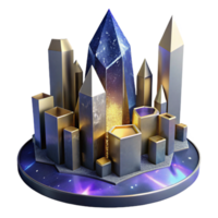 wonderful vintage Angular Cityscape with Skyscrapers Cutout with Perspective detailed png