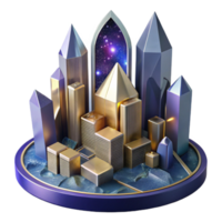 elegant modern Angular Cityscape with Skyscrapers Cutout with Perspective high quality png