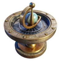 vibrant minimalist Antique Sundial Stone Material Isolated on Transparent Background high resolution png