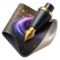 stunning modern Black Ink Pen on White Paper Isolated high resolution png
