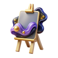 wonderful creative Blank Canvas on Easel Front View Cutout high resolution png