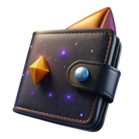 magnificent traditional Black Leather Wallet Front View Isolated Element original png