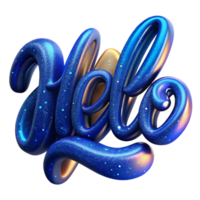 elegante rústico azul caligrafia roteiro palavra Olá isolado Alto qualidade png