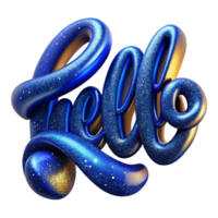 sereno clássico azul caligrafia roteiro palavra Olá isolado Alto qualidade png