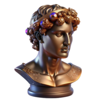 dramatic contemporary Bronze Sculpture Bust Side View Cutout high quality png