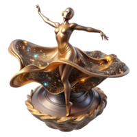 serene traditional Bronze Sculpture Dancer Fluid Movement Isolated Element high quality png