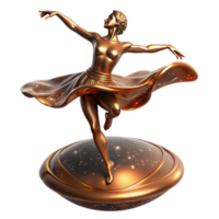 extraordinary creative Bronze Sculpture Female Dancer Graceful Movement Isolated Element genuine png