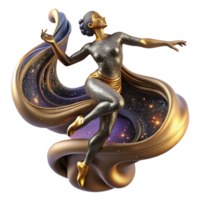 dramatic rustic Bronze Sculpture Dancer Fluid Movement Isolated Element exclusive png