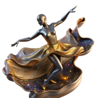 wonderful abstract Bronze Sculpture Dancer Fluid Movement Isolated Element professional png