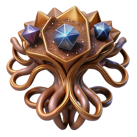 magnificent abstract Brown Tree Root Fractal Design Cutout Top View high resolution png