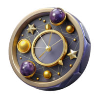 magnificent rustic Celestial Clock with Constellations Isolated Element original png