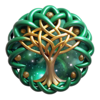 stunning rustic Celtic Tree of Life Knotwork Design Green Transparent Background exclusive png