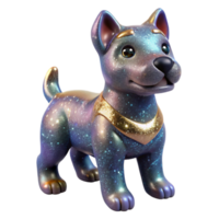 magnificent rustic Ceramic Figurine Dog Playful Pose Isolated on Transparent Background genuine png