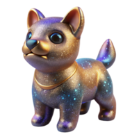 beautiful modern Ceramic Figurine Dog Playful Pose Isolated on Transparent Background genuine png