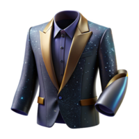 magnificent minimalist Classic Black Suit Jacket Folded Isolated high resolution png