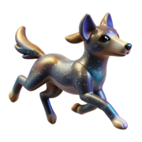 magnificent minimalist Clay Figurine Dog Running Playful Movement Transparent Background high resolution png
